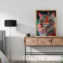 Hand Painted on Canvas DIY Red Cat Oil Paint By Numbers Drawing Kit Ornaments