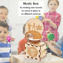 Retro Wooden Manual Music Box Cranked Handle Child Birthday Gift Home Decoration