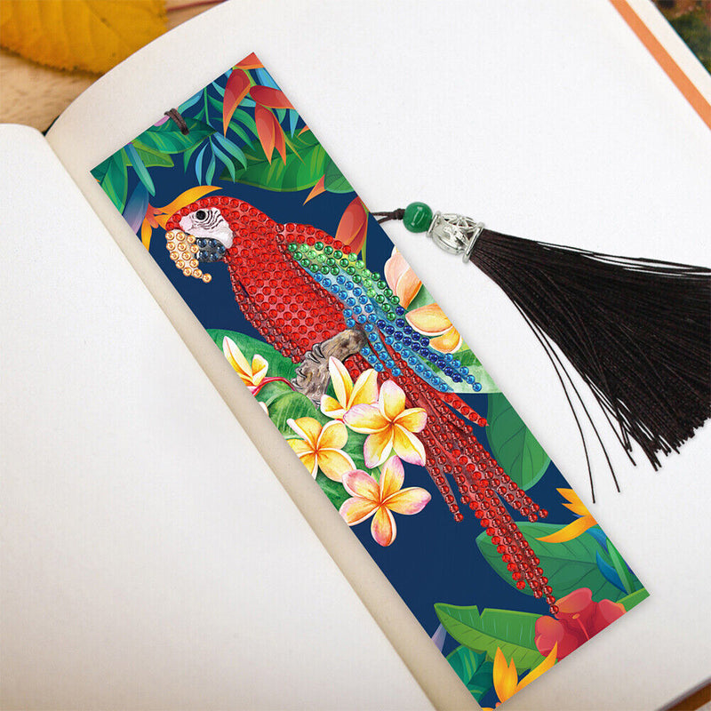 2x Parrot Diamond Painting Bookmark DIY Special Shaped Drill Tassel (SQ26) Newly