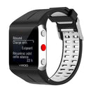 Silicone Watch Band for Polar V800 Replacement Wrist Strap (Black White) Newly