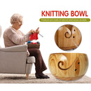 Round Wooden Yarn Bowl Wool Storage Knitted Crocheted Holder Bowls Sewing S