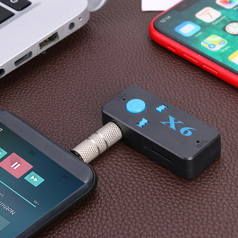 X6 3.5mm AUX Wireless Car Audio Receiver Bluetooth 4.2 Adapter Holder TF Card