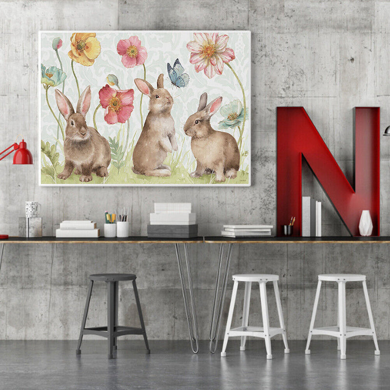Paint By Numbers for Beginner Rabbit and Flower DIY Acrylic Painting Kit Newly