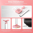 RGB Headset Stand with 3 USB 2.0 Ports Gaming PC Headphone Holder (Pink)