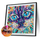 DIY Color Cat Animal Part Drill Special Shape Diamond Painting Kit (B046)