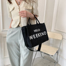 Women Canvas Shoulder Bag Large Capacity Letter Crossbody Messenger Handbags