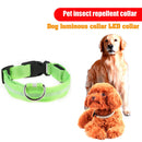 LED Dog Luminous Necklace Outdoor Walking Pet Night Safety Collar (Green M)