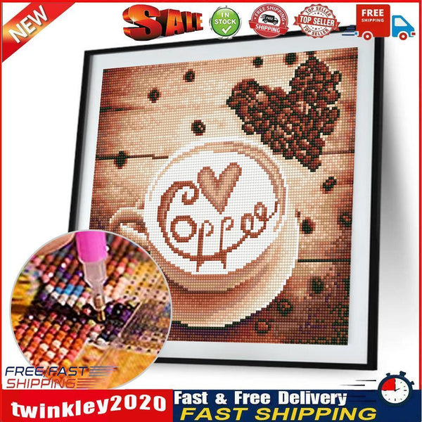 Full Drill Coffee 5D Diamond DIY Painting Craft Kit Home Decor Newly