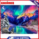 Northern Light Wolf Full Round Diamond Painting Kits 5D DIY Animal Art Picture
