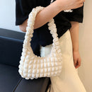 Fashion Pleated Armpit Bag Women Bubble Designer Travel Shoulder Handbag Purses