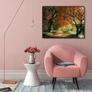 Painting By Numbers Kit DIY River Tree Hand Painted Canvas Oil Art Picture