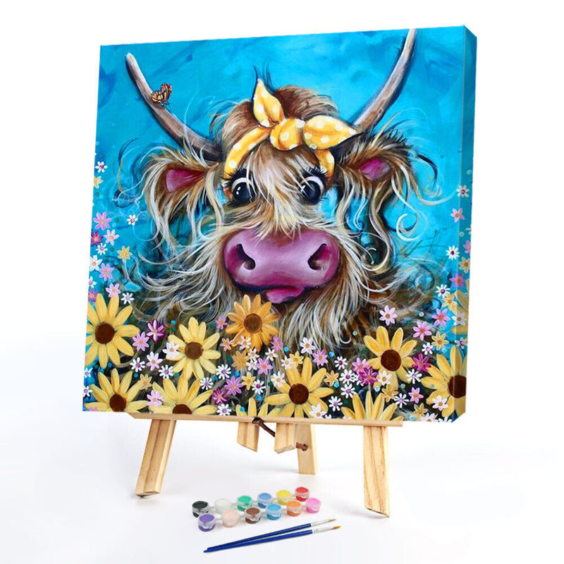 Cow in Bush Oil Paint By Numbers Art Picture DIY Home Decoration Gifts Unfr