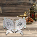 Wood Eid Al-Fitr Islamic Bookshelf Bible Quran Koran Holy Book Stand (D)