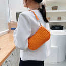 Retro Women Embossed Geometric PU Underarm Shoulder Bag Handbags (Orange)