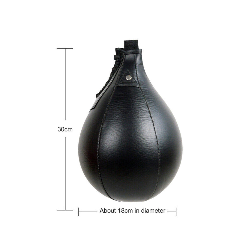 PU Boxing Speed Ball Training Inflatable Punching Pear-Shaped Bag (Black)