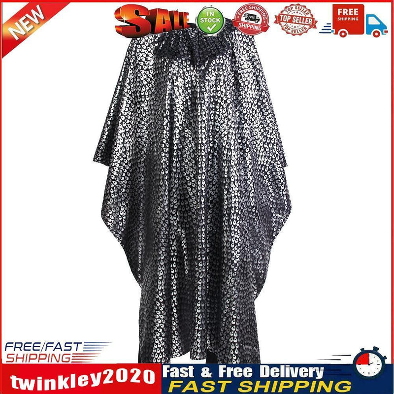 Hair Cut Cover Cloth Feather Pattern Waterproof Hairdresser Cape(Black) Newly