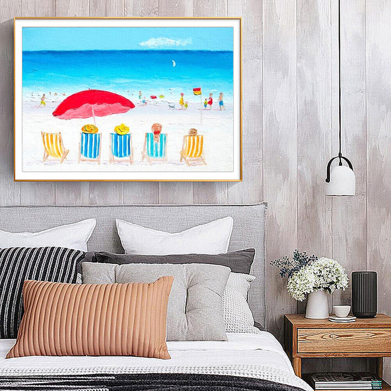Painting By Numbers DIY Beautiful Beach Wall Picture Hand Painted Handwork