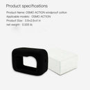1x Noise Reduction Windproof Cotton Cotton for DJI Osmo Action Camera Accessories