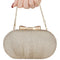 Wedding Rhinestones Beaded Egg Shape Shoulder Chain Purse Evening Bag Clutch