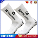 Round Silicone Suction Non Slip Football Socks Sports Training Sock (White)