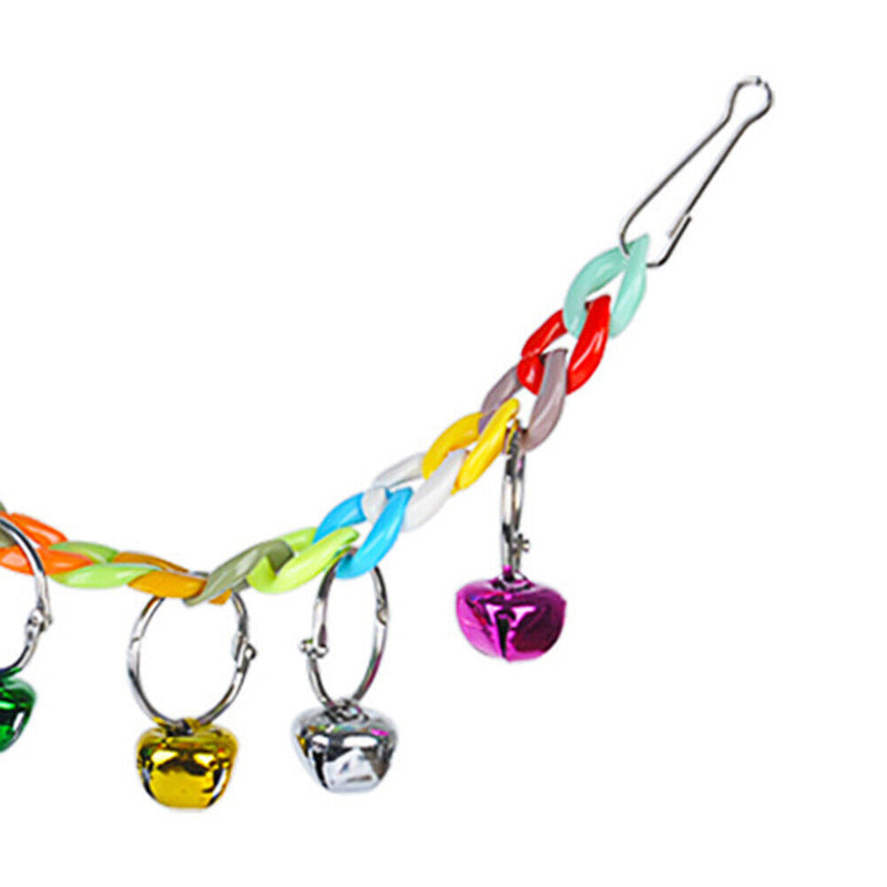 Small Parrot Bell Colorful Handmade Pet Jewelry Hanging Cage Bell Swing (C)