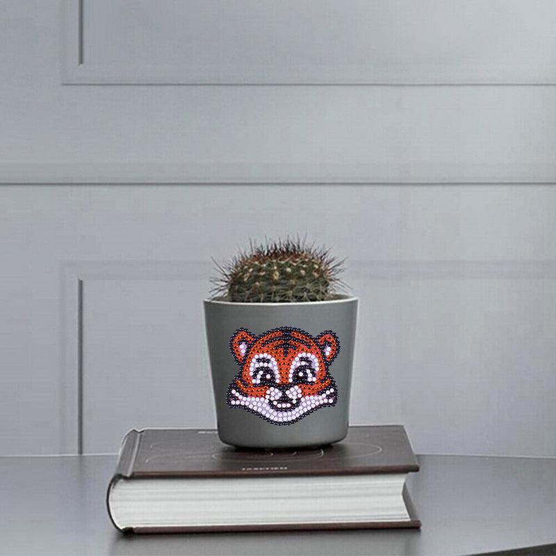 4pcs 5D Diamond Painting Stickers Kit DIY Tiger Cup Phone Decor Children Toys