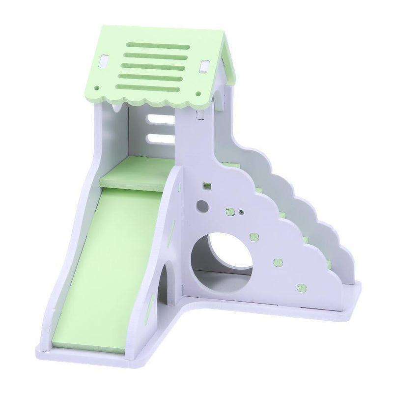 Waterproof Removable Stairs Double Layer Villa Hamster Sleeping Nest(Green)