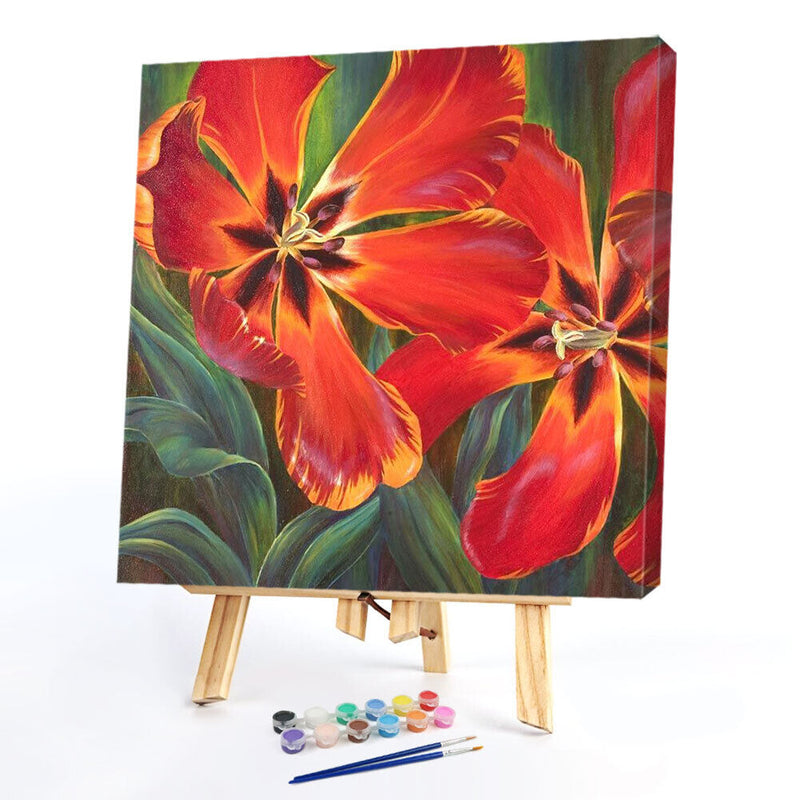 Flower Oil Paint By Numbers DIY Canvas Wall Art Picture Craft Home Decoration