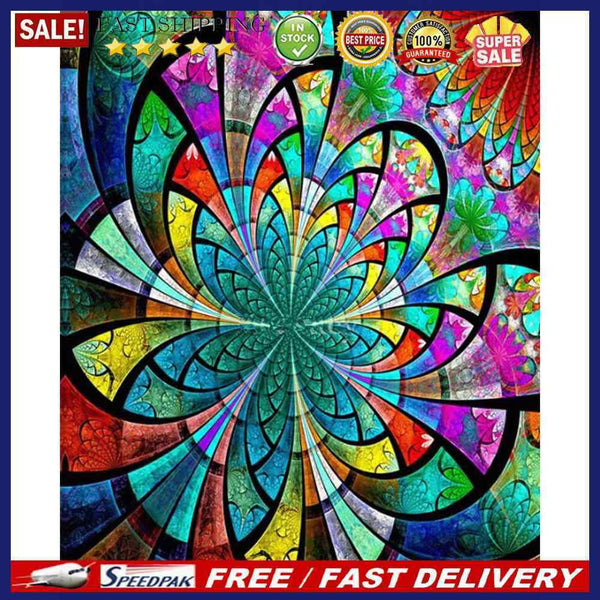 Mandala Flower Canvas Painted Oil Paint By Numbers Wall Art Modern Bedroom