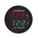 DF-01-TV 2IN1 Car Battery Monitor Voltmeter Thermometer Green Digit Display