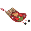 Cute Christmas Socks Gift Candy Bags Plaid Tree Hanging Ornament (Elk)