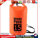 Waterproof Dry Bag Pack Sack Swimming Kayaking River Trekking (15L Orange) Newly