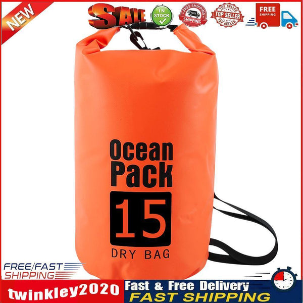 Waterproof Dry Bag Pack Sack Swimming Kayaking River Trekking (15L Orange) Newly