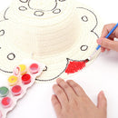 Hand-painted Beach Girls Caps Foldable Travel Panama Cap Stage Performance Props