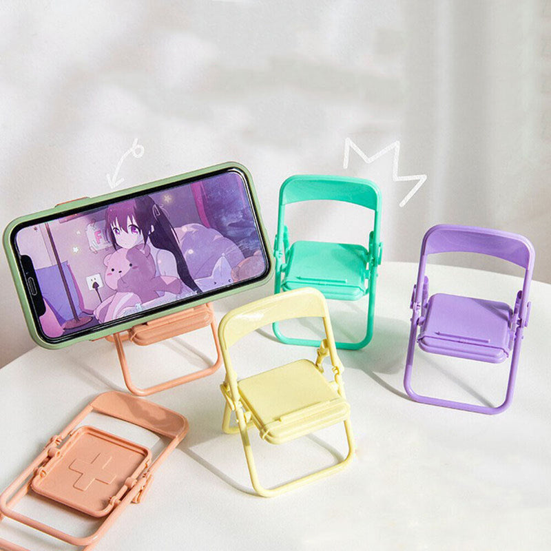Mini Mobile Holder Creative Folding Chair Table Cell Phone Stand (Green) Newly