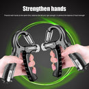 R-Shape Spring Hand Gripper Fitness Countable Hand Strength Grip (Black)