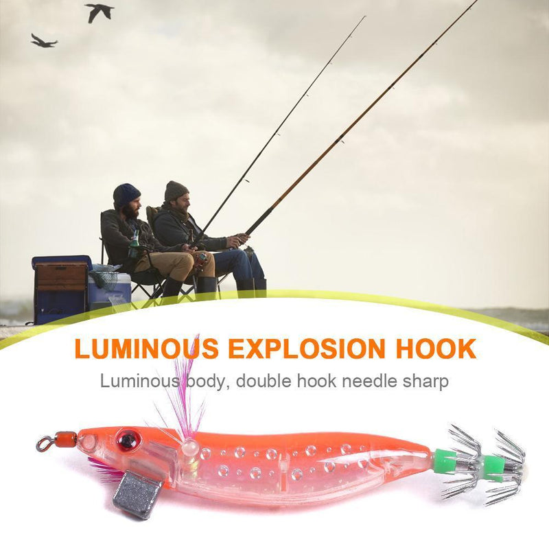 5pcs 9g/10cm Luminous Double-Layer Squid Hooks Artificial Shrimp Lure (2)