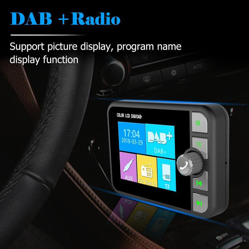 C6 Car DAB Radio Receiver FM Transmitter Bluetooth-compatible Handsfree Mus