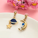 Star Moon Earrings Astronaut Stud Earrings Planet Star Stud Dangle Earrings