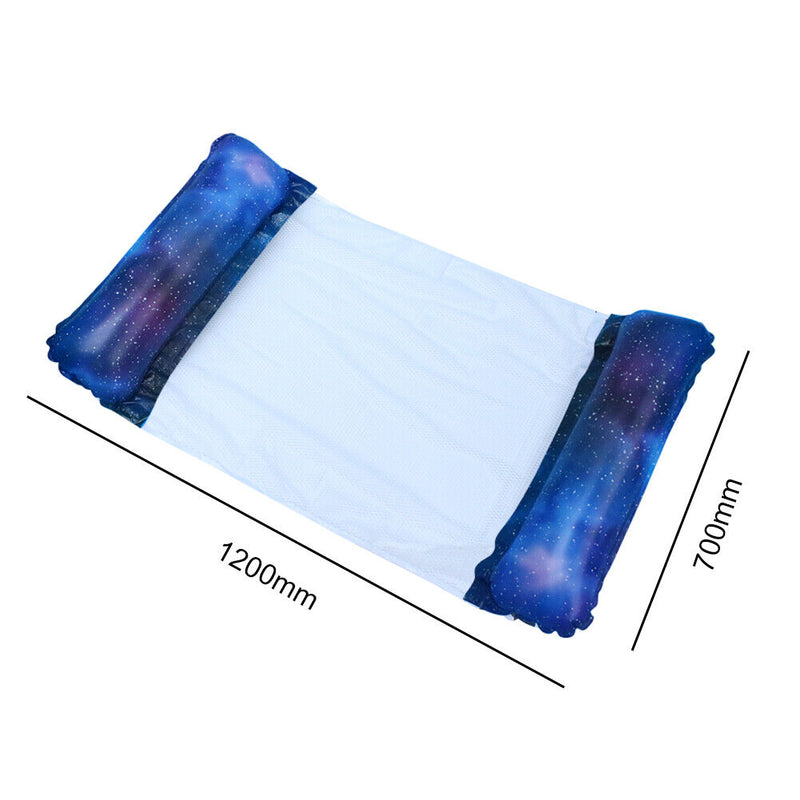 Foldable Floating Row Water Hammock Outdoor Inflatable Bed (Starry Blue)