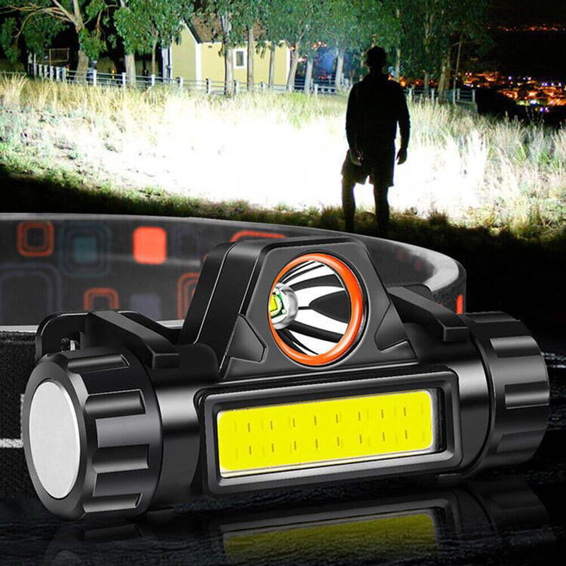 USB Charge LED COB Headlamp Waterproof Outdoor Camping Fishing Bicycle Head