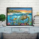 Sea Turtle 5D DIY Diamond Painting Rhinestone Full Round Drill for Room (J844