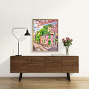 5D DIY Diamond Painting Kits Full Round Drill Pink House Seascape Mosaic
