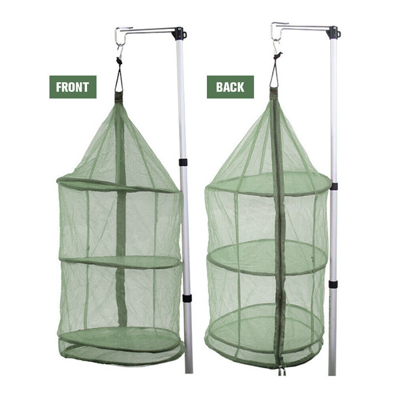 Foldable 3 Layers Drying Net Folding Dryer Rack for Fish Vegetables Herbs