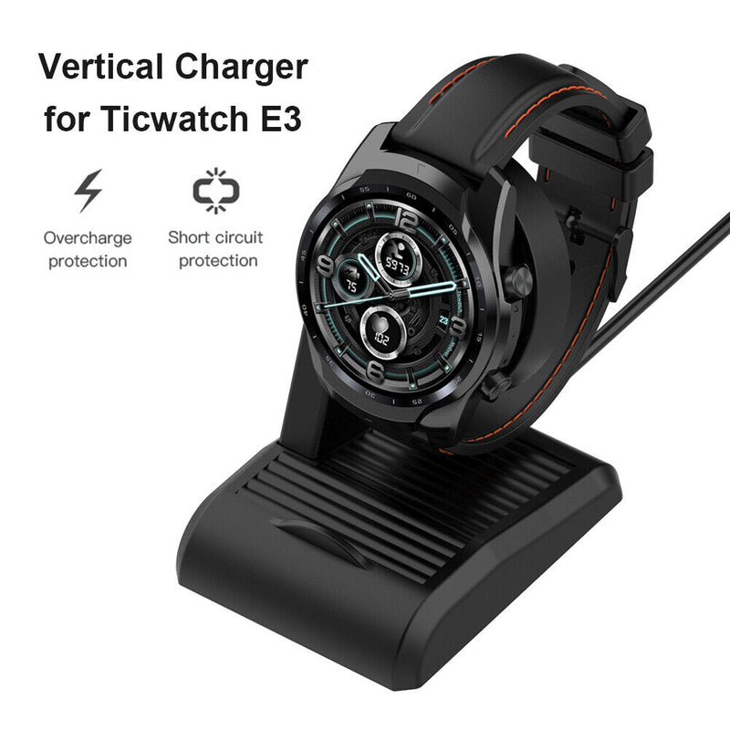 Smartwatch Dock Charger Stand USB Charging Cable Holder Adapter for Ticwatch E3