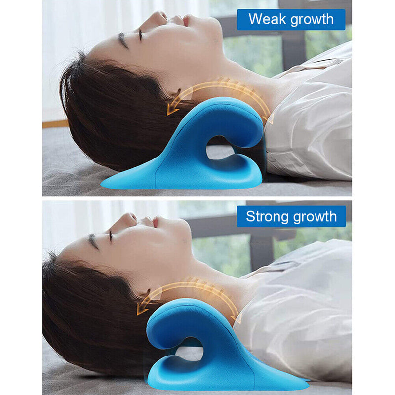 Muscle Relaxation Neck Stretcher Cervical Pillow for Pain Relief (Blue) Newly