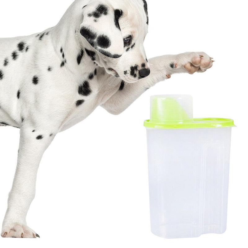 Pet Food Store Bucket Dried Grains Tank Cat Food Storage Container (Green)