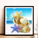 Conch Sea Star Full Round Drill Mosaic Wall Art Picture of Rhinestone Decoration