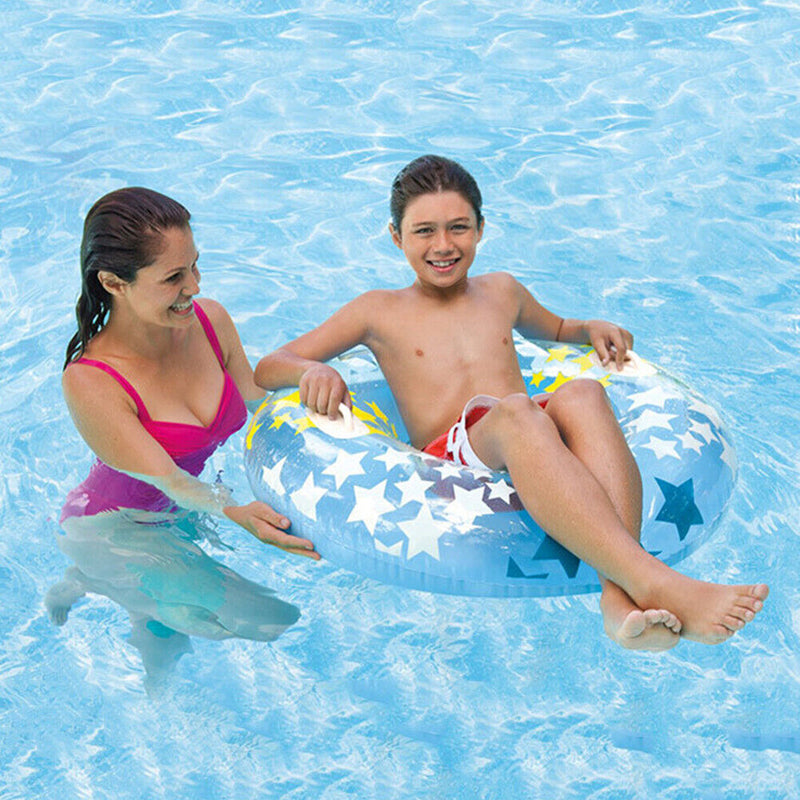 #A Stars Inflatable Swimming Rings 0.23mm Plastic Floating Swim Circle with Hand