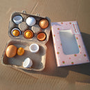 6pcs Kids Wooden Simulation Eggs Kitchen Pretend Play Easter Decor Children Toys